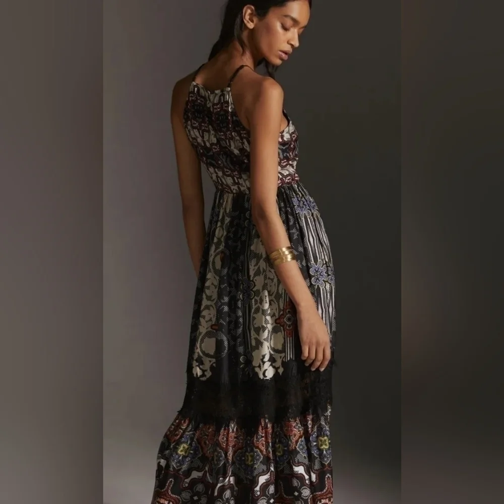 NWOT Anthropologie BHANUNI by JYOTI Tiered Maxi Dress Size 2P - Picture 5 of 7